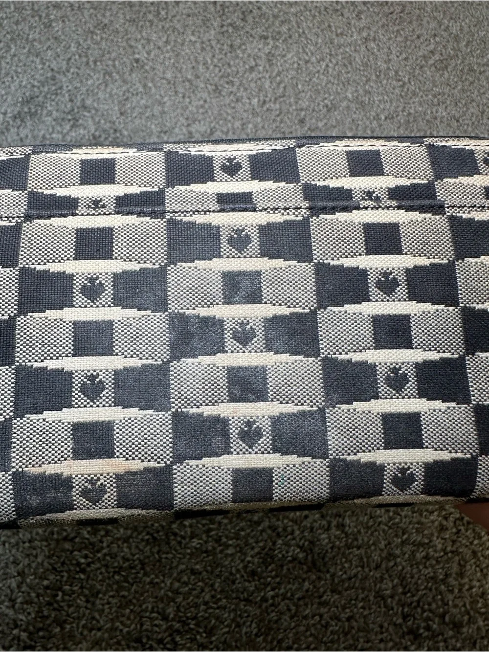 kate spade Black and Grey Checkerboard Zip Wallet
